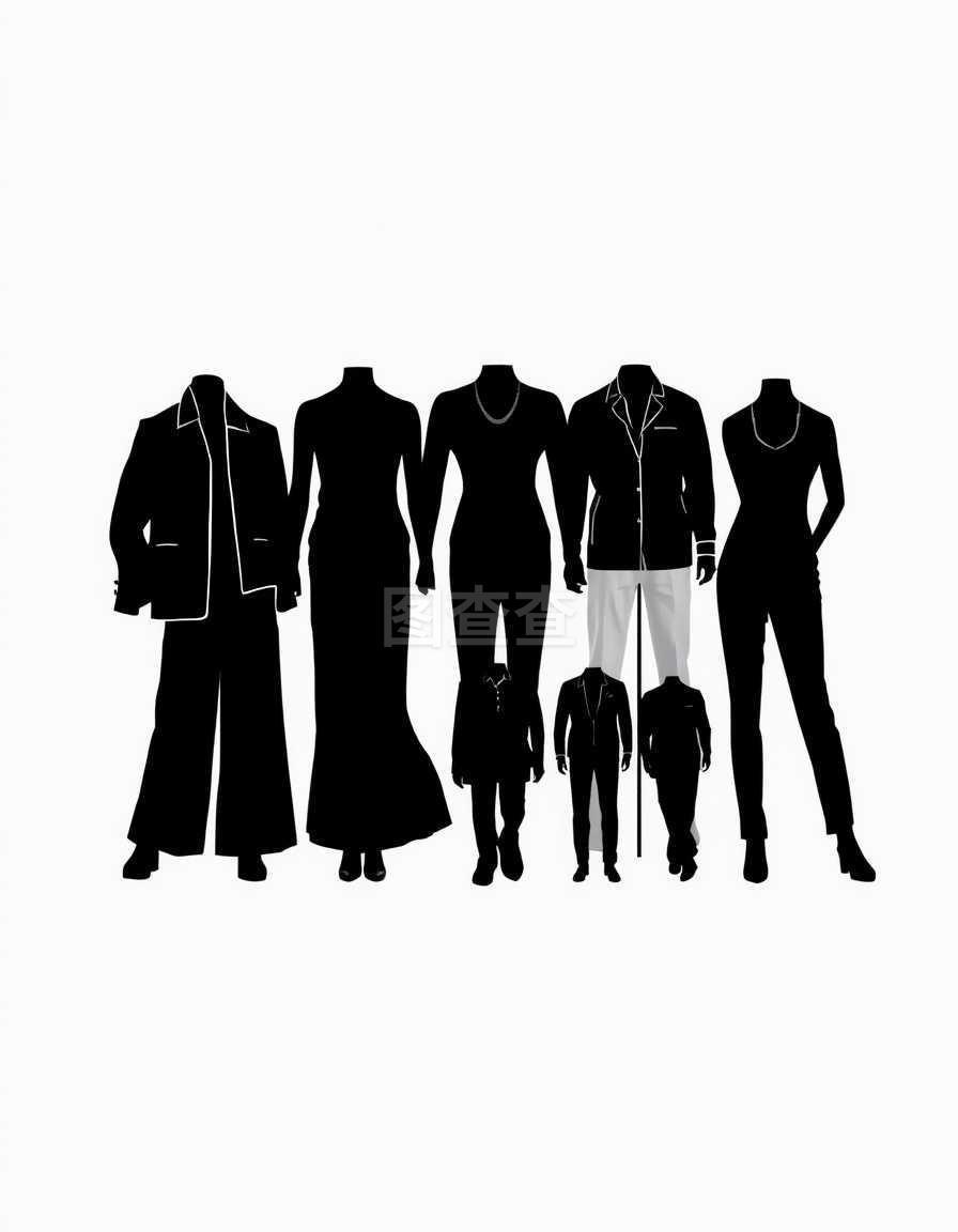 不同衣服的轮廓